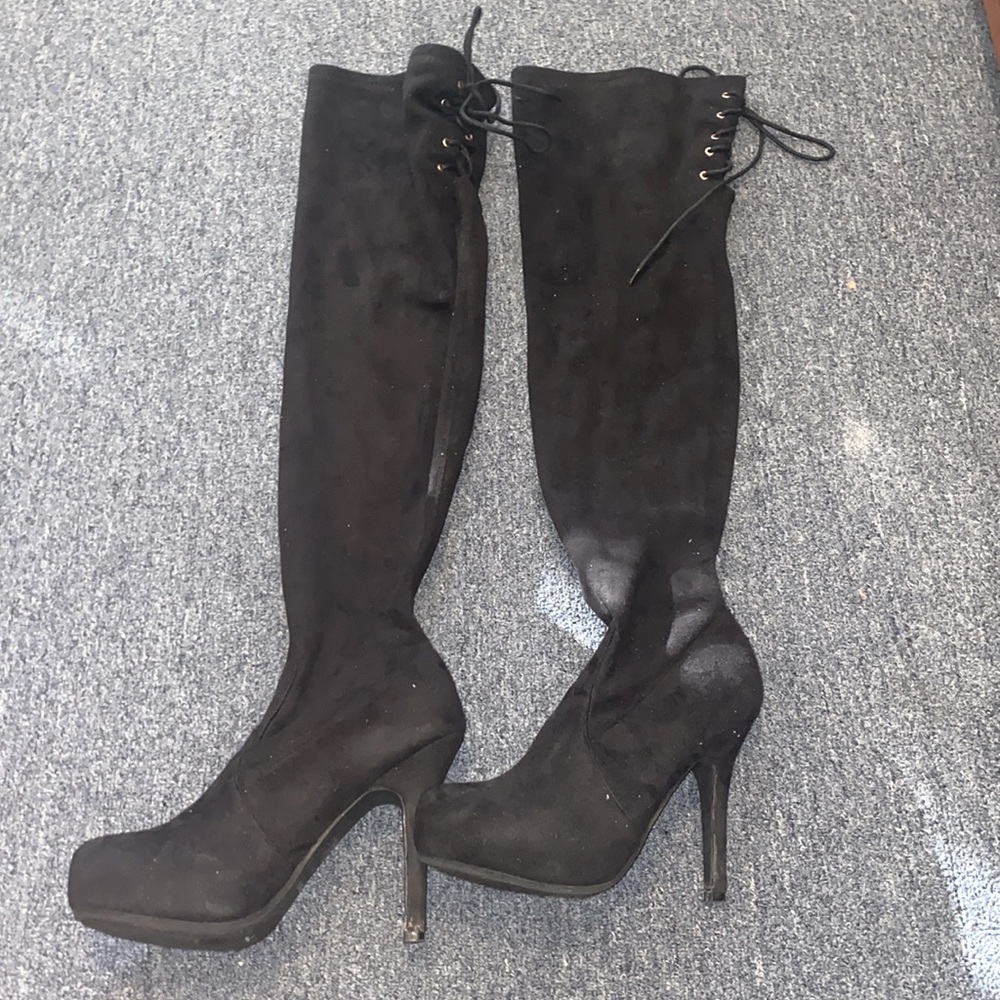 Black Thigh High Heels